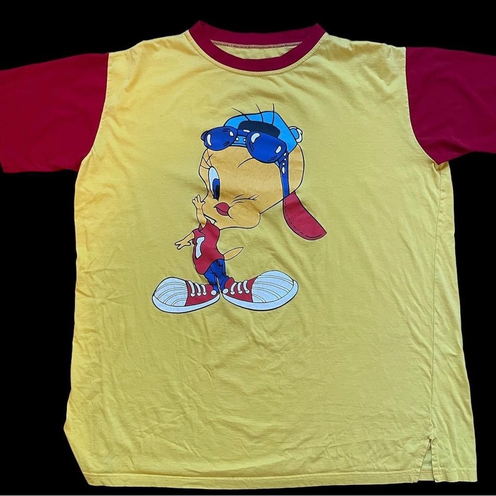 Vintage 90’s Tweety Ketchup & Mustard Shirt. No Tag- Oversized Xl Men’s fit